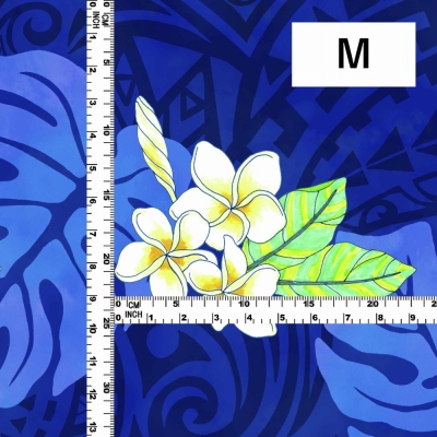Hula Fabric / Kahiko & Plumeria / JKH-686-BL