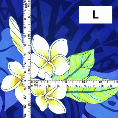 Hula Fabric / Kahiko & Plumeria / JKH-686-BL