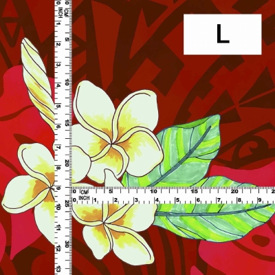 Hula Fabric / Kahiko & Plumeria / JKH-686-DRD