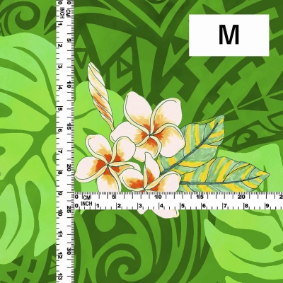 Hula Fabric / Kahiko & Plumeria / JKH-686-GR