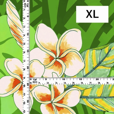 Hula Fabric / Kahiko & Plumeria / JKH-686-GR