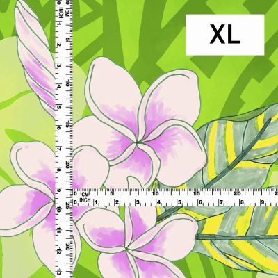 Hula Fabric / Kahiko & Plumeria / JKH-686-LGR