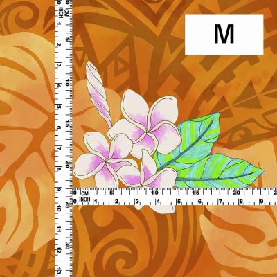 Hula Fabric / Kahiko & Plumeria / JKH-686-OR