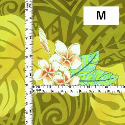 Hula Fabric / Kahiko & Plumeria / JKH-686-YE