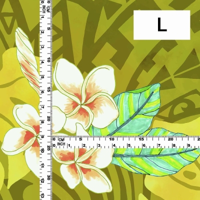 Hula Fabric / Kahiko & Plumeria / JKH-686-YE