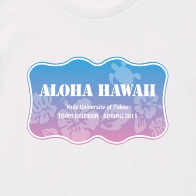 Hula Original Name Print T-shirt / Honu & Hibiscus / White / OT008w