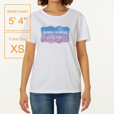 Hula Original Name Print T-shirt / Honu & Hibiscus / White / OT008w