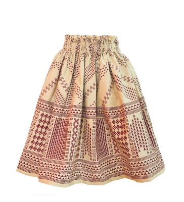 Hula Kids Pa'u Keiki XL size/ Beige & Wine / S49-XL