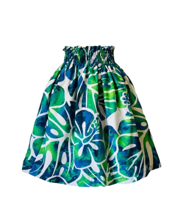Hula Kids Pa'u Keiki XL size/ White & Blue / S94-XL
