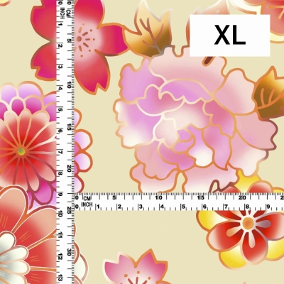 Japan Fabric / Chrysanthemum, Peony & Pine / JWA-001-BE