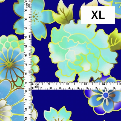Japan Fabric / Chrysanthemum, Peony & Pine / JWA-001-BL
