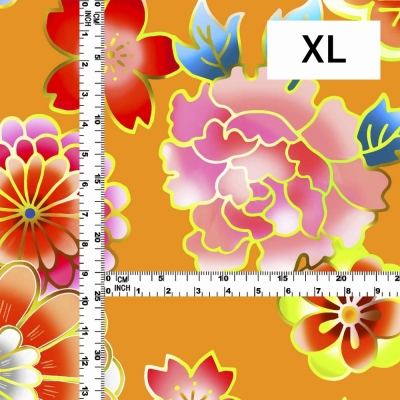 Japan Fabric / Chrysanthemum, Peony & Pine / JWA-001-OR