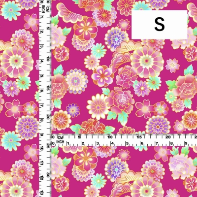 Japan Fabric / Chrysanthemum, Peony & Pine / JWA-001-PI