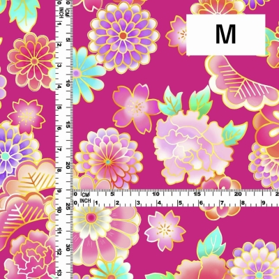 Japan Fabric / Chrysanthemum, Peony & Pine / JWA-001-PI