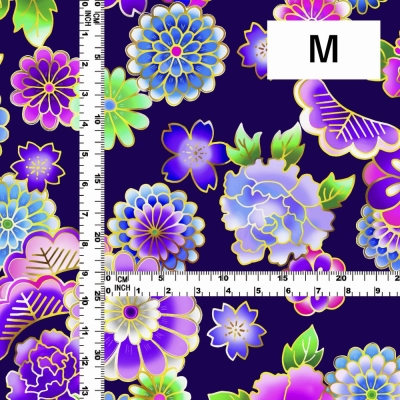 Japan Fabric / Chrysanthemum, Peony & Pine / JWA-001-PU