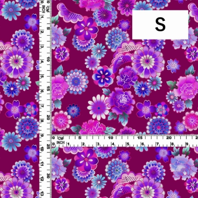Japan Fabric / Chrysanthemum, Peony & Pine / JWA-001-RDPU