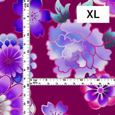 Japan Fabric / Chrysanthemum, Peony & Pine / JWA-001-RDPU