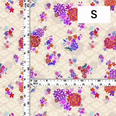 Japan Fabric / Chrysanthemum, Plum Blossom & Cherry Blossom / JWA-005-BE