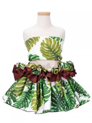 Hula Tahitian Set up Kids /White & Brown / Gc100
