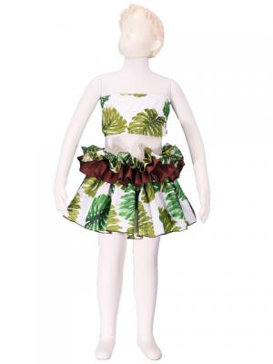 Hula Tahitian Set up Kids /White & Brown / Gc100