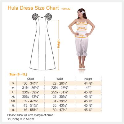 Hula Long Dress with Lehua Print / Blue / G2379bl