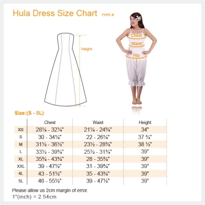 Hula Strapless Dress with Tiare / Red & Green  / G2428rdgr
