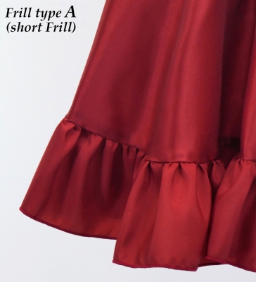 Kids Custom Long Frill Shantung Circular Skirt  / JCp70-solid