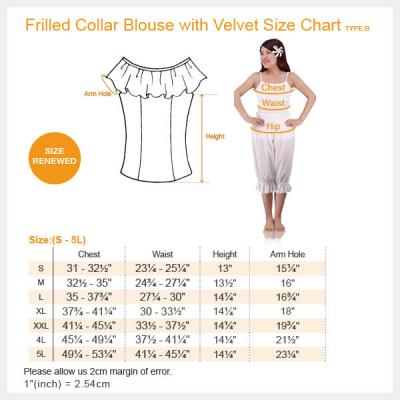 Hula Blouse & Skirt Set-Up with Velvet / Purple / G1906pa