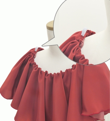 Hula Frilled Collar Blouse with Koshibo / White / J3316wh