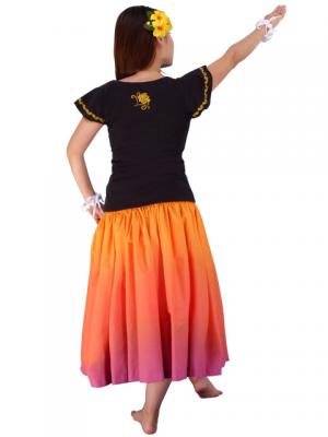Hula T-shirt / Frilled Sleeve with Rose embroidery / GKD8gb
