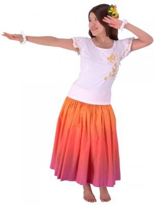 Hula T-shirt / Frilled Sleeve with Rose embroidery / GKD8gw