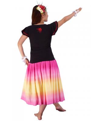 Hula T-shirt / Frilled Sleeve with Rose embroidery / GKD8rb