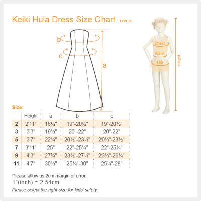 Hula Kids Satin Dress with Hibiscus / Luxury Collection / Orange / Jp8o
