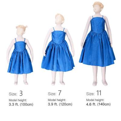 Hula Kids Shantung Dress with Lehua Embroidery / Blue / Gp2bl