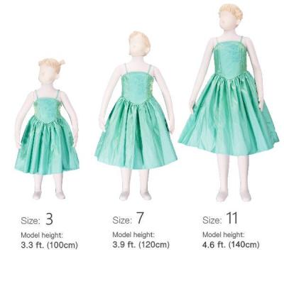 Hula Kids Shantung Dress with Lehua Embroidery / Green / Gp2g
