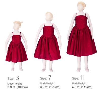 Hula Kids Shantung Dress with Lehua Embroidery / Red / Gp2r