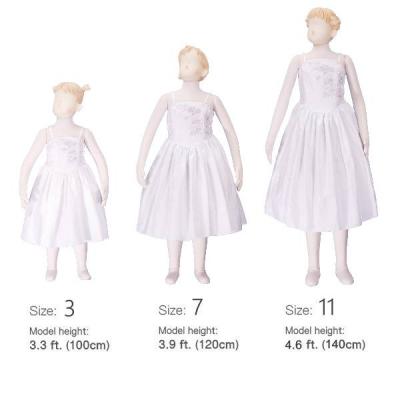 Hula Kids Shantung Dress with Lehua Embroidery / White / Gp2w