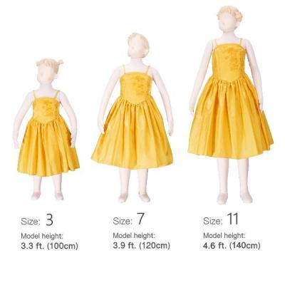 Hula Kids Shantung Dress with Lehua Embroidery / Yellow / Gp2y