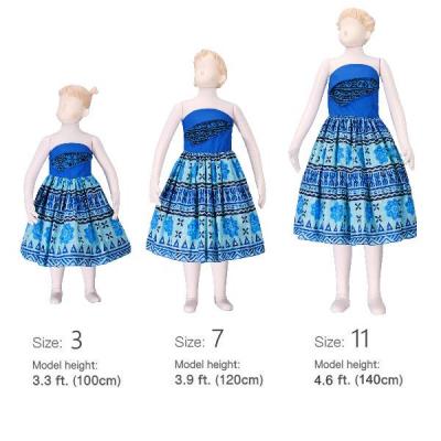 Hula Kids Midi Dress with Kahiko Print / Blue / Gp6bl