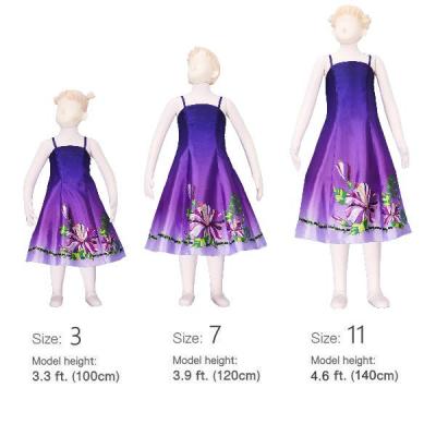 Hula Kids Satin Dress with Hibiscus / Luxury Collection / Purple / Jp8p