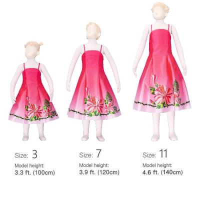 Hula Kids Satin Dress with Hibiscus / Luxury Collection / Pink / Jp8pi