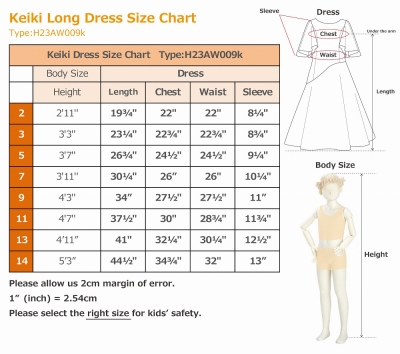 Kids Custom Half Sleeve Long Dress with Koshibo & Shantung / JCp86-mix