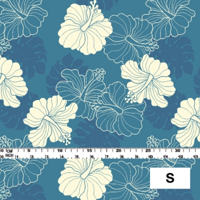 Hula Fabric / Hawaiian Flower / JKH-536-bl