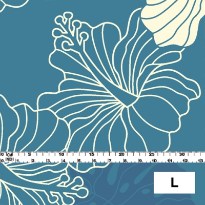 Hula Fabric / Hawaiian Flower / JKH-536-bl