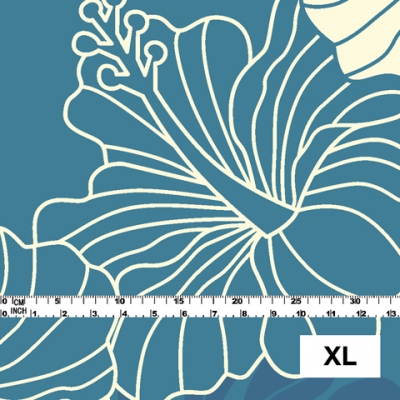 Hula Fabric / Hawaiian Flower / JKH-536-bl