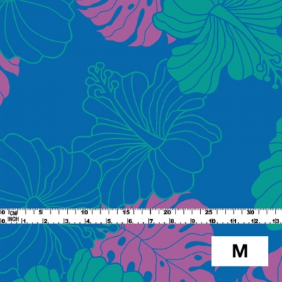Hula Fabric / Hawaiian Flower / JKH-536-BLGR