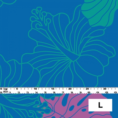 Hula Fabric / Hawaiian Flower / JKH-536-BLGR