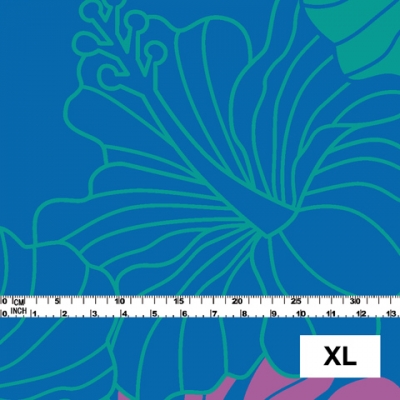 Hula Fabric / Hawaiian Flower / JKH-536-BLGR