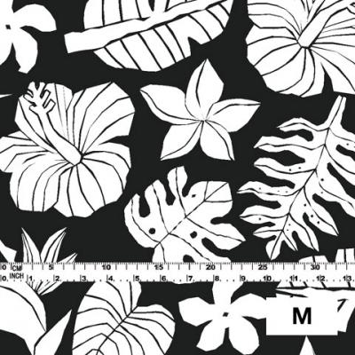 Hula Fabric / Hawaiian Flower / JKH-538-BKWH