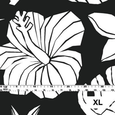Hula Fabric / Hawaiian Flower / JKH-538-BKWH